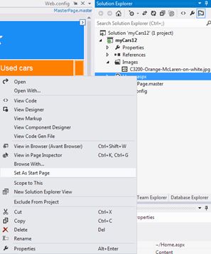 Setting the Default Page